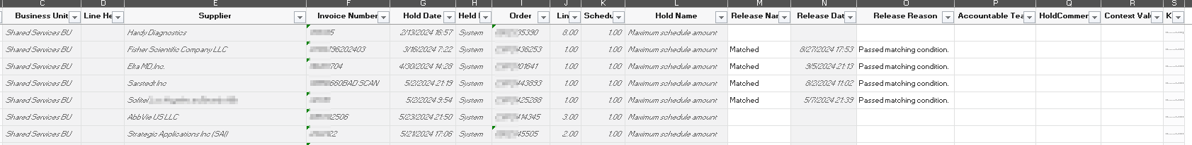 Visual Builder Add-in for Excel worksheet for retrieving and updating invoice holds